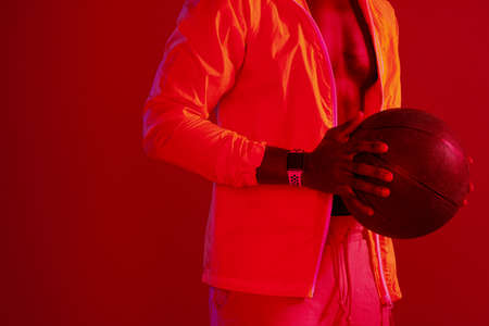 I aspire to be a professional basketball player. Red filtered shot of an unrecognizable sportsman...