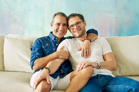 When I found him, I found home. Cropped portrait of an affectionate mature couple on the sofa at...