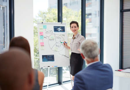 Evaluating the progress of business. Shot of a group of colleagues having a presentation at work.