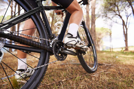 He loves rough terrain. Cropped shot of a cyclist riding outdoors.