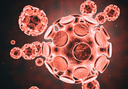 Zooming in on micro organisms. Microscopic view of living organisms in color.の写真素材