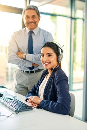 Were available 247. Cropped portrait of a female customer service representative and her supervisor...