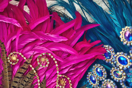 The beauty of extravagance. Still life shot of costume headwear for samba dancers.