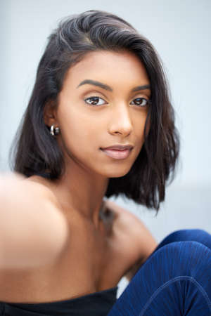 When you realise your worth, nothing else matters. Closeup shot of a beautiful young woman.の写真素材