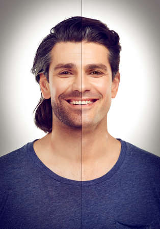 From simple to sublime. Before and after shot of a young woman in the studio.