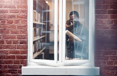 I put in a lot of work on this one. Cropped shot of a handsome young male architect taking a...