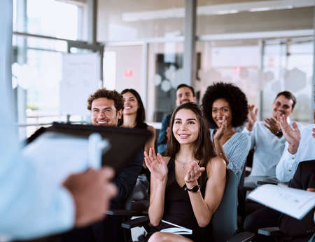 Presentation goals Making an impact while getting a message across. Shot of a group of...