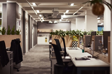 It must be the weekend. Shot of an empty office.の写真素材