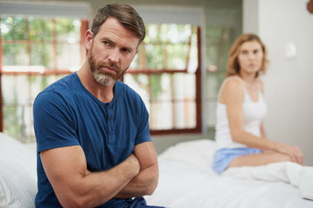 I dont want to talk about this. Shot of a mature couple having marital problems in the bedroom at...