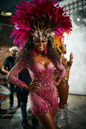 Sometimes youve just gotta samba. Cropped portrait of a beautiful samba dancer performing in a...
