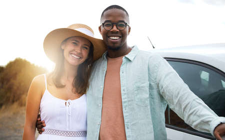 The happiest place on the earth is right here. Portrait of a happy young couple enjoying a romantic...