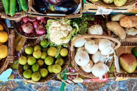 Every foodies dream. High angle shot of a collection of fresh produce.の写真素材