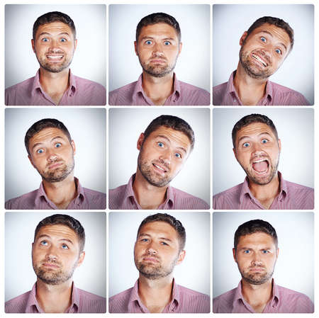 Ive got a face for every space. Composite shot of the many expressions of people.の写真素材
