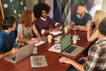 Create and collaborate is the way to success. Cropped shot of creative colleagues having a meeting...