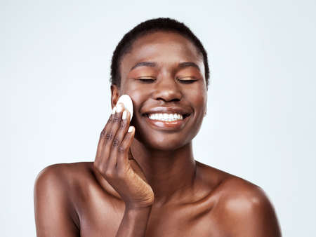 It keeps her skin fresh and even tonedの写真素材