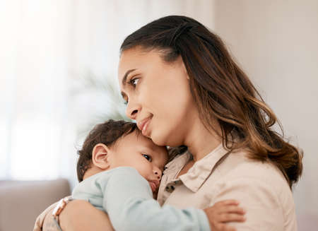 There may be a lot of crying but there are many moments to savour. Shot of a young mother bonding...