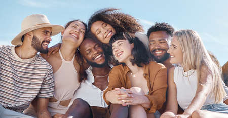 Side by side or miles apart, real friends are always close to the heart. Shot of a group of friends...