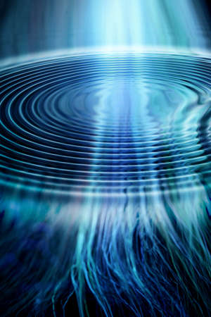 Illustration of beams of light against a dark backgroundの写真素材