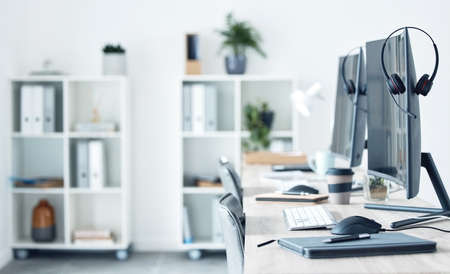 Well respond to you as soon as we can. Shot of a workspace in a call centre.
