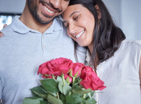 Hes always making the sweetest gestures. an unrecognizable man surprising his girlfriend with...