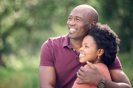 I cant wait to build a life and family with you. an affectionate couple spending time together outdoors.の写真素材