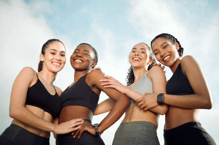 Best friends for life. a group of friends having fun together before a workout.の写真素材