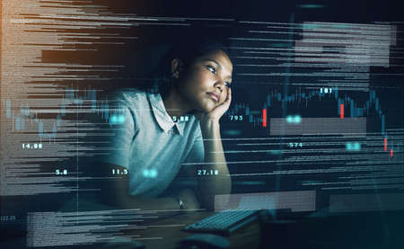 Delay tactics never made a deadline. a young businesswoman looking bored while using a computer...