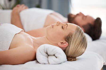 a couple enjoying a day at the spa.