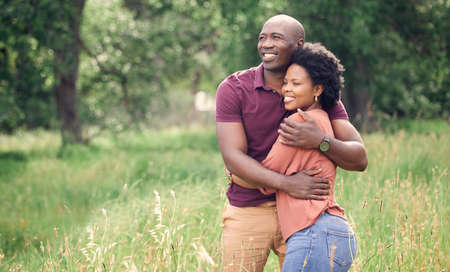 When Im in your arms, I feel at home. an affectionate couple spending time together outdoors.の写真素材
