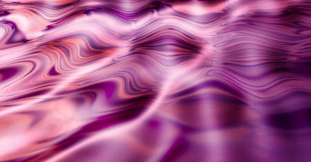 CGI abstract ripple effect of liquid with pink, purple mixture reflection of wavy pattern and...