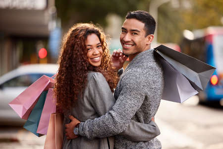 Were just a couple that loves shopping. Cropped portrait of an affectionate young couple enjoying a...