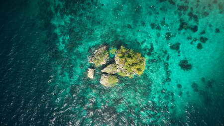 When life gets rocky, take a vacation. High angle shot of the beautiful islands of Indonesia.