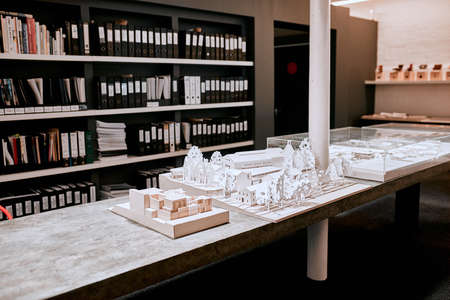 We have it all planned out. Closeup shot of an architectural model in an empty office.の写真素材
