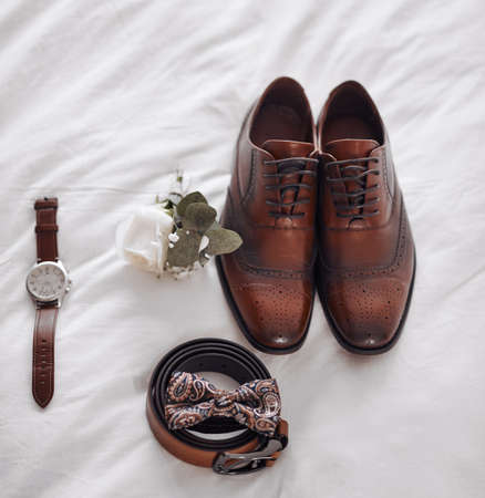 This is what will complete your look. mens shoes and accessories.の写真素材