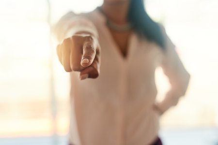 Youve got what it takes. an unidentifiable businesswoman pointing forward while standing in the office.の写真素材