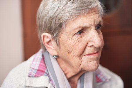 Portrait beautiful elderly woman smilingの写真素材