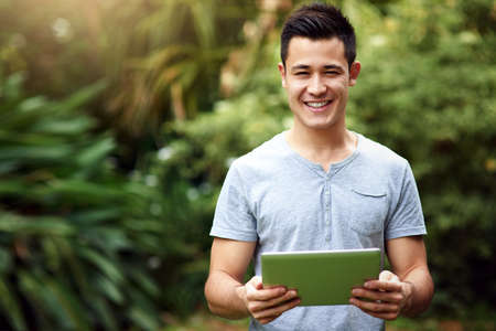 I can recommend numerous great websites to check out. Portrait of a handsome young man using a...