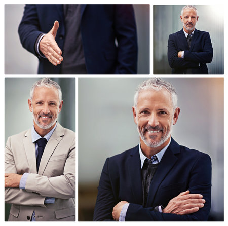 Hes got all the qualities of a good leader. Composite image of a mature businessman in the studio.
