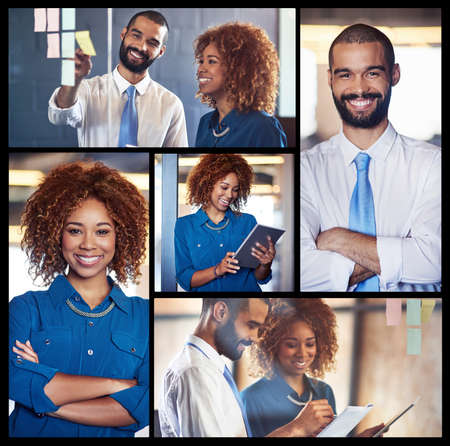 Young business professionals. Composite image of young businesspeople in the office.