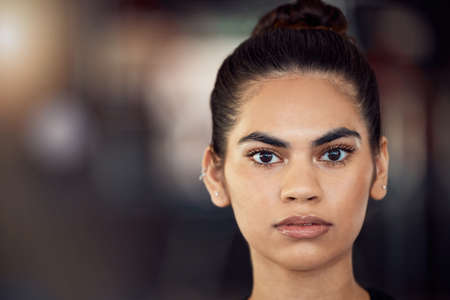 Beauty, power and face portrait of a woman or model with facial wellness in feminine voice protest...