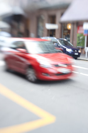 Blurred city background. Motion and lens blurred city images - from details to sky scrapers.