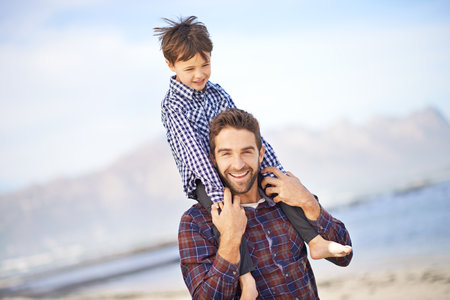 Ill raise him right. Shjot of a father and son enjoying a day outdoors.