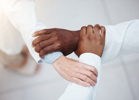 Business collaboration, hands and teamwork support for mission of trust, synergy and partnership....
