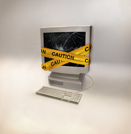 A comouter virus is no joke. a desktop computer infected with a virus- ALL design on this image is...