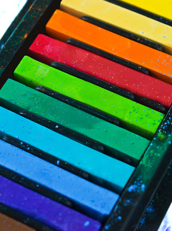 Get inspired by color. Studio shot of a variety of pastel crayons.