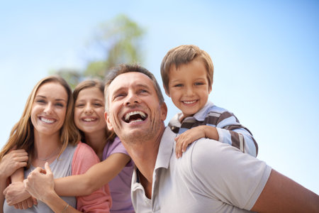 They always have so much fun on holidays. an affectionate family having fun while on holiday.