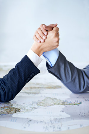The perfect business duo. two businessman showing their solidarity.