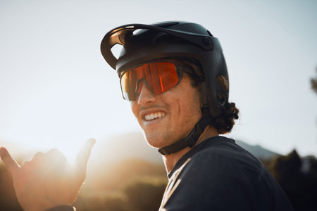 Mountain bike, nature and man cycling for fitness training in the mountains of Peru during summer....