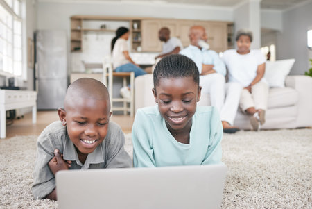 I look at you and Im home. a brother and sister using a tablet at home.