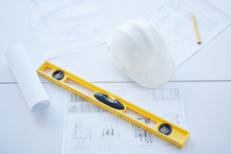 These tools will help us build cities. a table with architectural equipment on it.